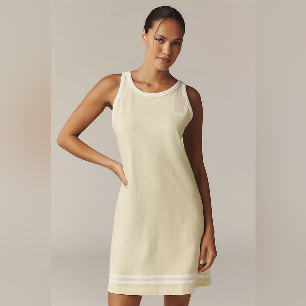 NWT SUNDRY RACER COTTON MINI DRESS Citrus